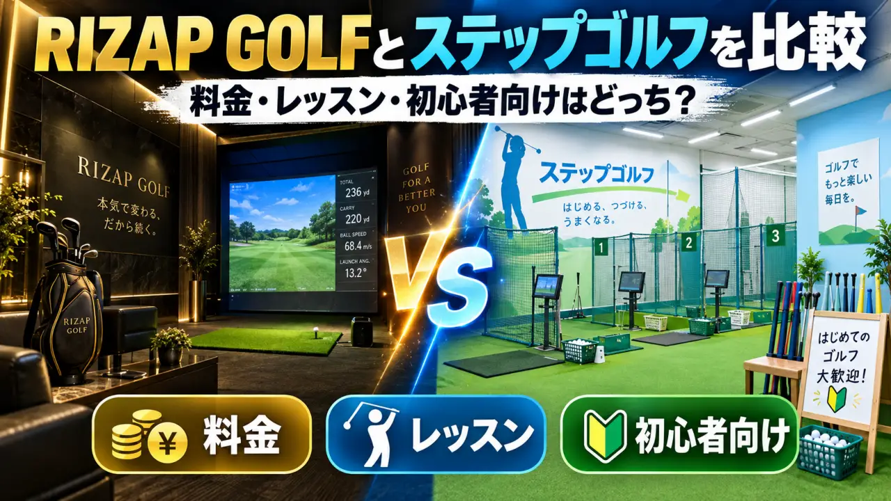 RIZAP GOLFとステップゴルフを比較｜料金・レッスン・初心者向けはどっち？