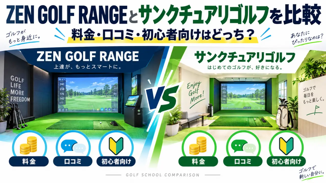 ZEN GOLF RANGEとサンクチュアリゴルフを比較｜料金・口コミ・初心者向けはどっち？